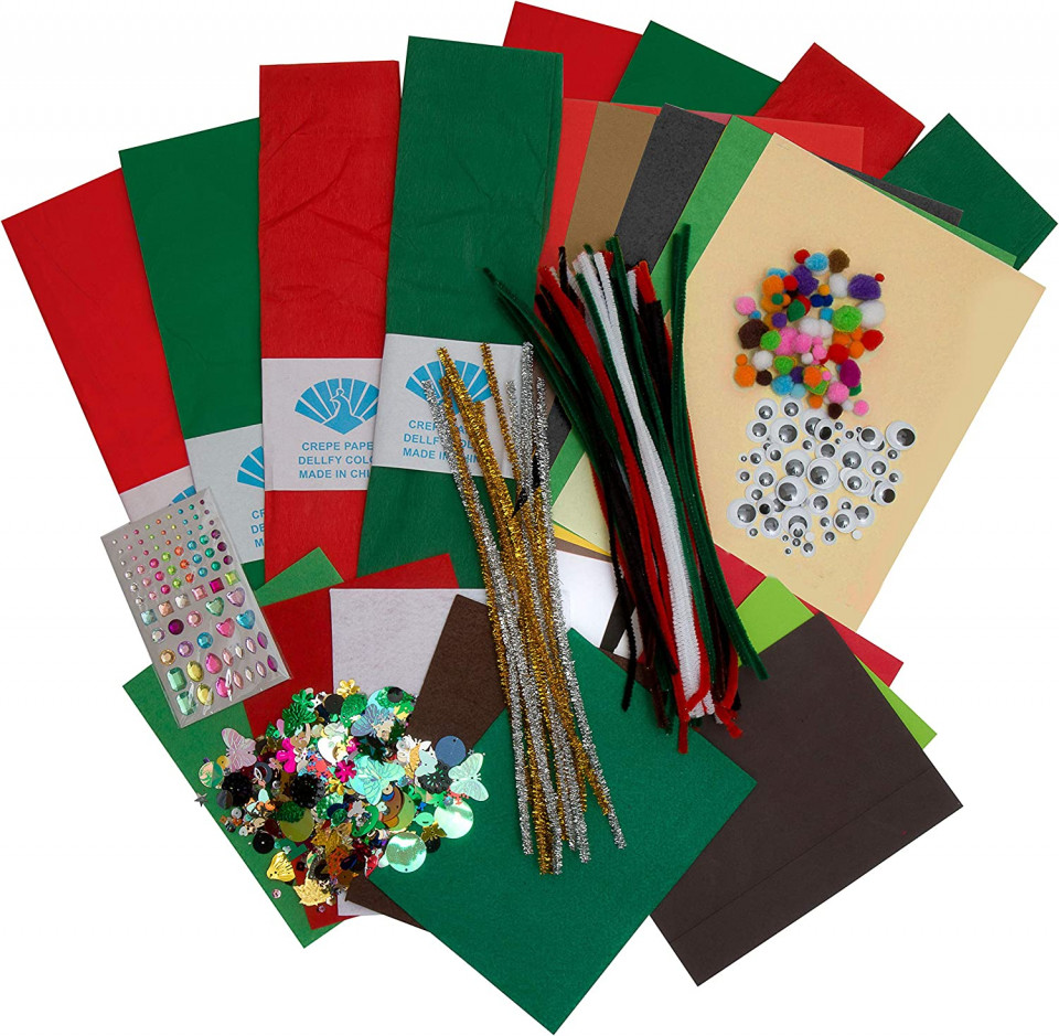Set de creatie pentru Craciun Edukit, multicolor, hartie/plastic/textil, 1150 piese