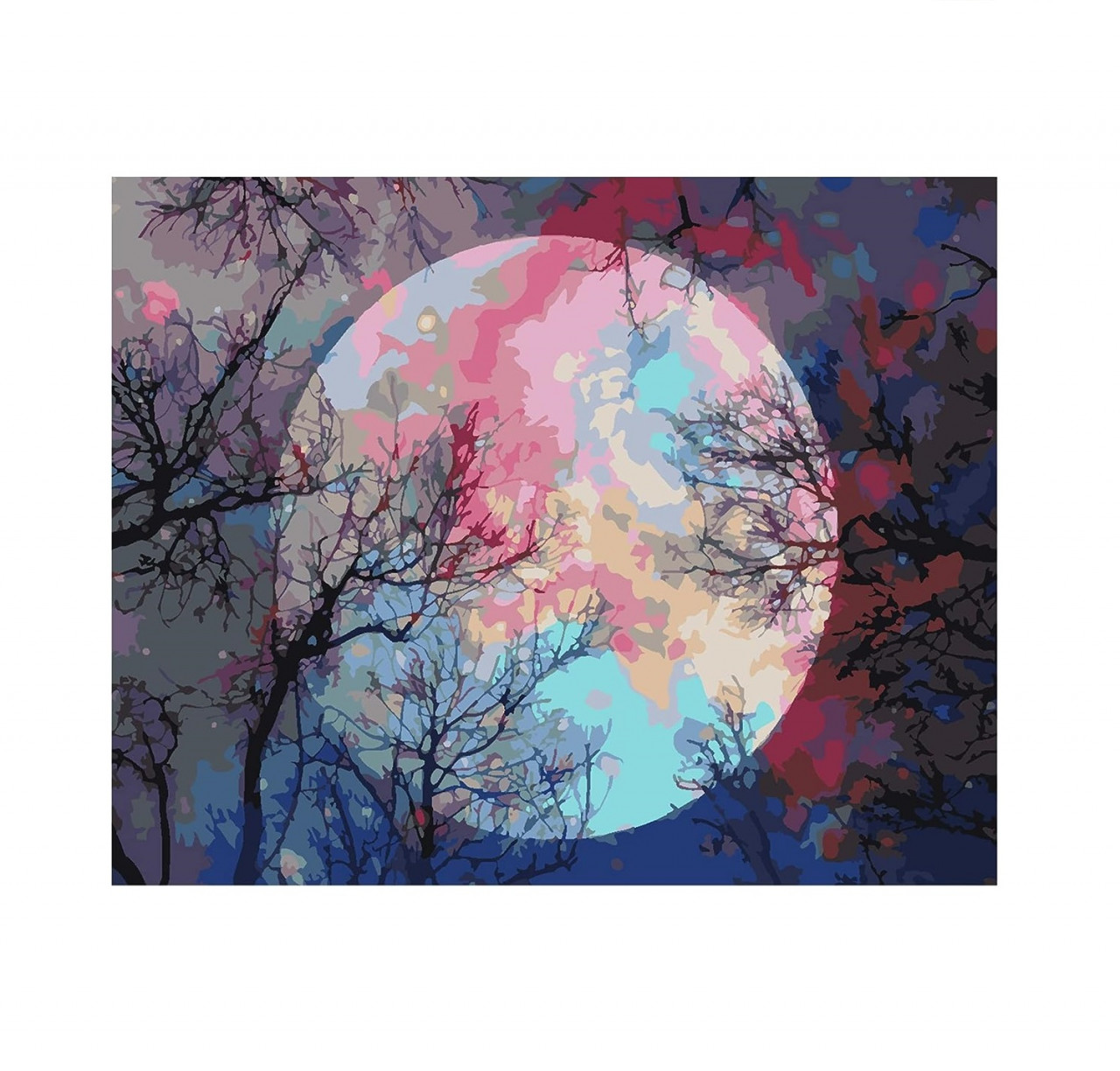 Set de pictura cu numere Wonzom, vopsea acrilica, model luna, 40 x 50 cm Pret Redus chilipirul-zilei pret redus imagine 2022