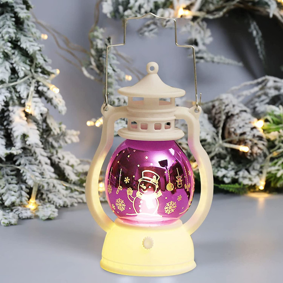 Poze Set de trei felinare de Craciun Heimanba, LED, multicolor, 12,5 x 7,5 cm