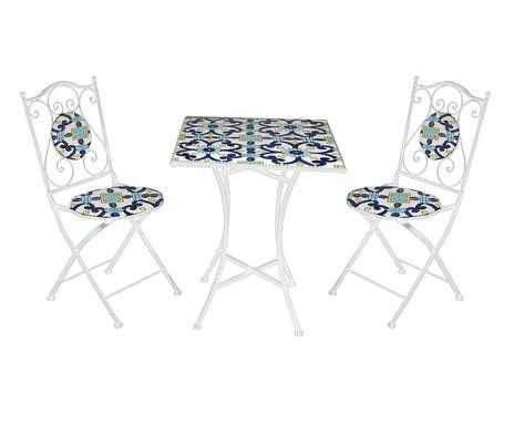 Set masa si 2 scaune de gradina Sorrento, metal, multicolor chilipirul-zilei imagine noua
