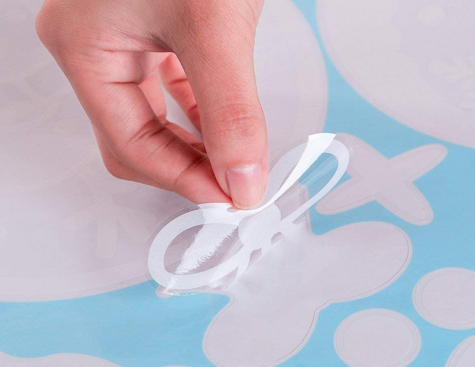 Poze Set se 8 coli cu autocolante de Craciun Panda Mall, alb, PVC, 25 X 35 cm