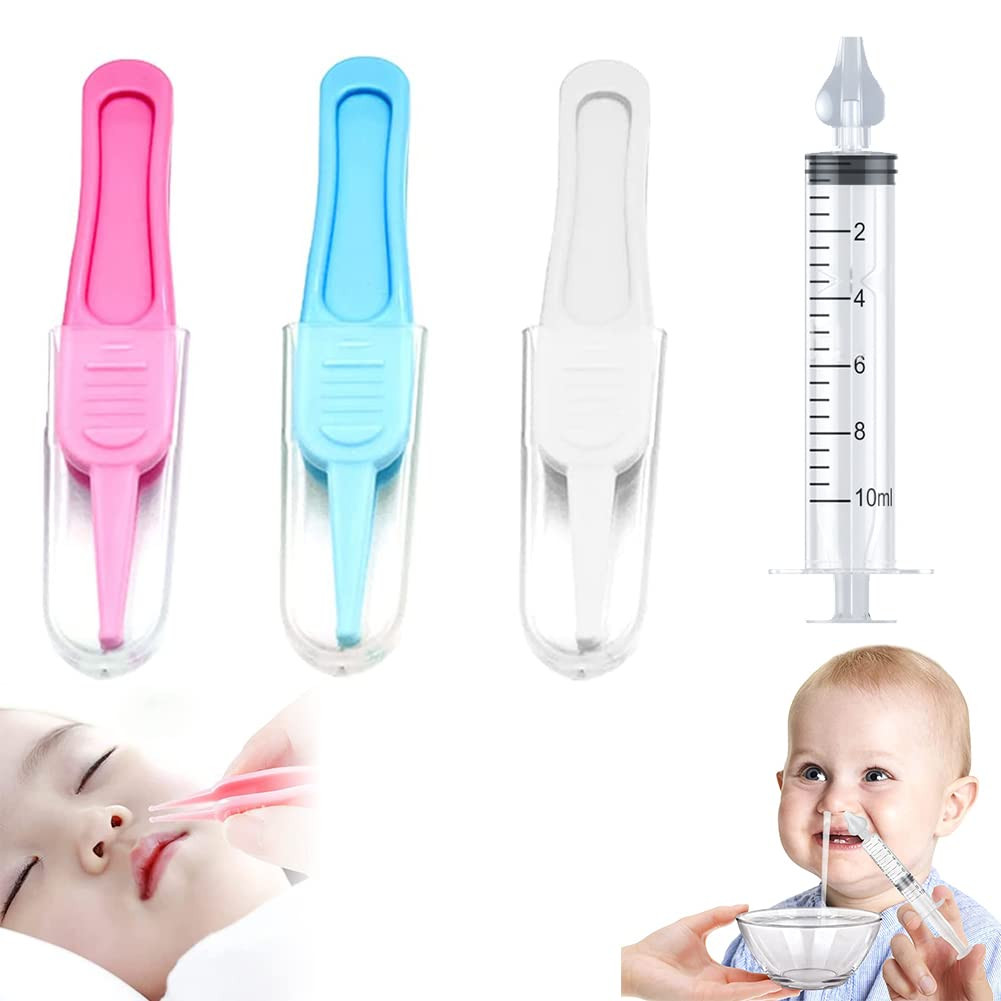 Set siringa pentru lavaj nazal si penseta Kiuiom, plastic, multicolor