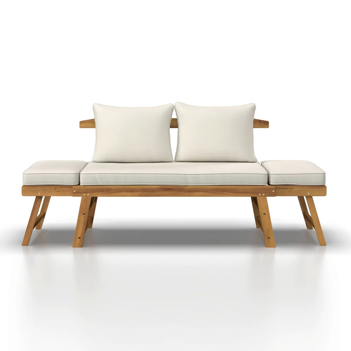 Șezlong de grădină modular Pia gri închis salcâm/material textil exterior