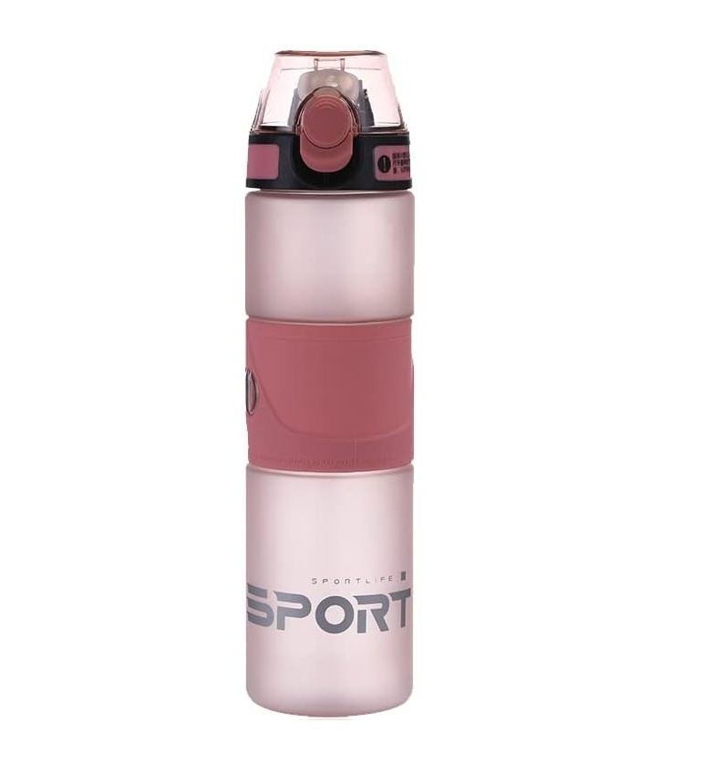 Sticla de apa pentru sport Jama, plastic, roz, 700 ml