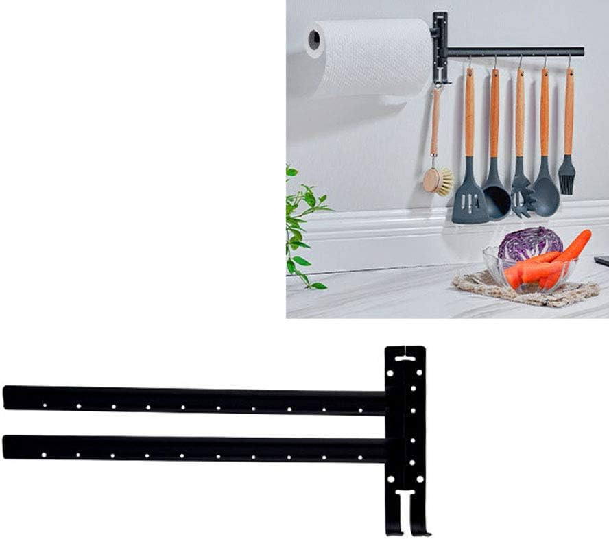 Suport pentru rola de hartie si ustensile Hosoncovy, metal, negru, 14 x 34 cm