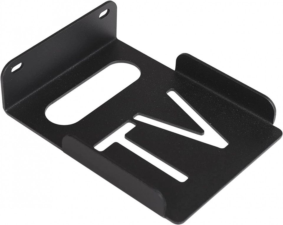 Suport universal de perete pentru dispozitive electronice Vanroug, metal, negru, 10,9 x 15 x 3,8 cm