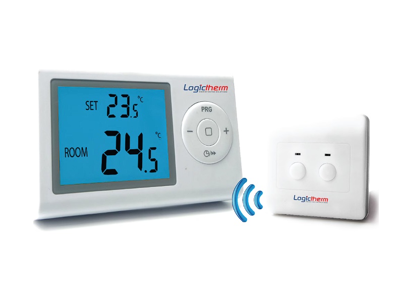 Termostat de ambient wireless pentru centrala Logictherm R7-RF, digital, ecran LCD iluminat, programabil, Resigilat, Grad A
