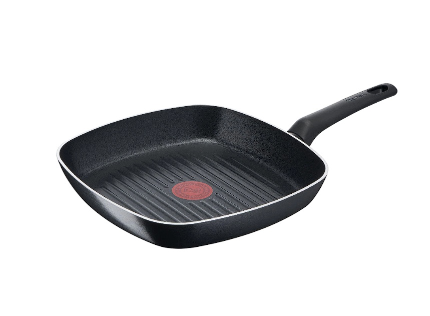 Tigaie grill Tefal Simple Cook, Thermo-Signal, invelis antiaderent din titan, 26X26 cm, Resigilat, Grad B