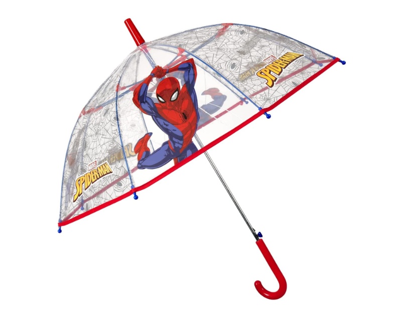 Umbrela Perletti Spiderman automata rezistenta la vant transparenta 45 cm