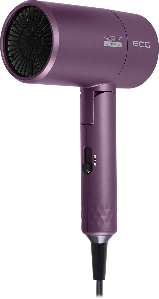 Uscator de par cu ionizare ECG Modifica Chiara, 1600 W, 2 niveluri de temperatura, concentrator, violet