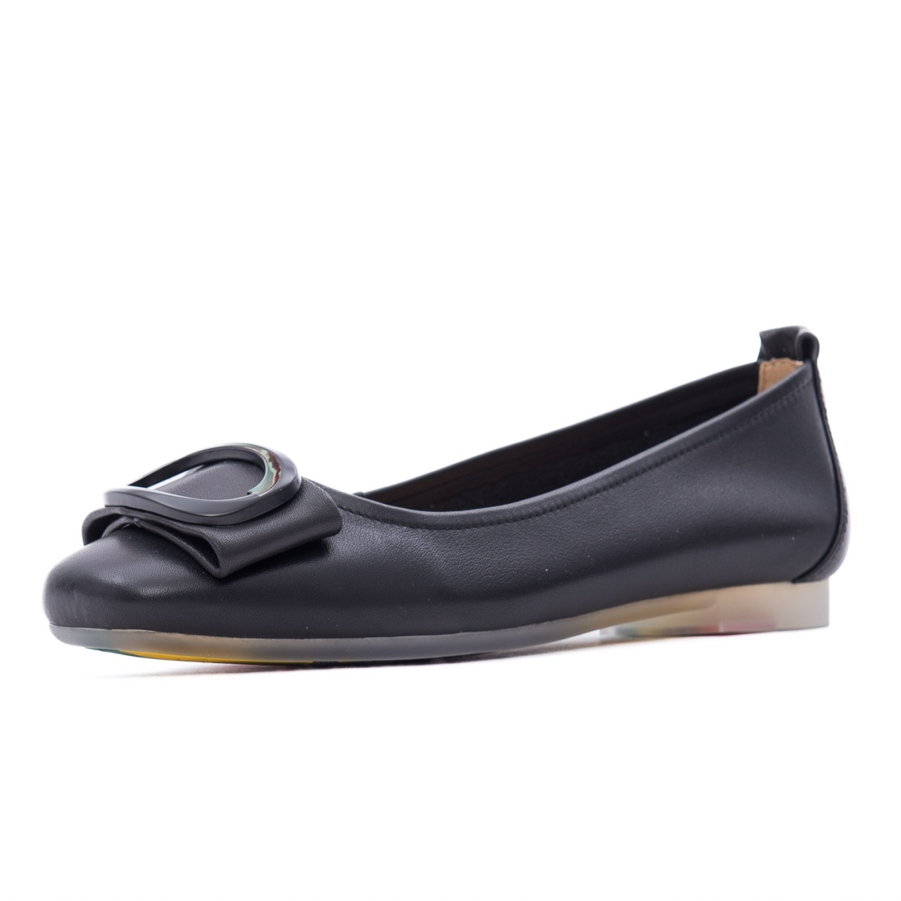 pantofi office dama comozi - Balerini dama din piele naturala, PASS Collection M4M480011A 01-N, negru