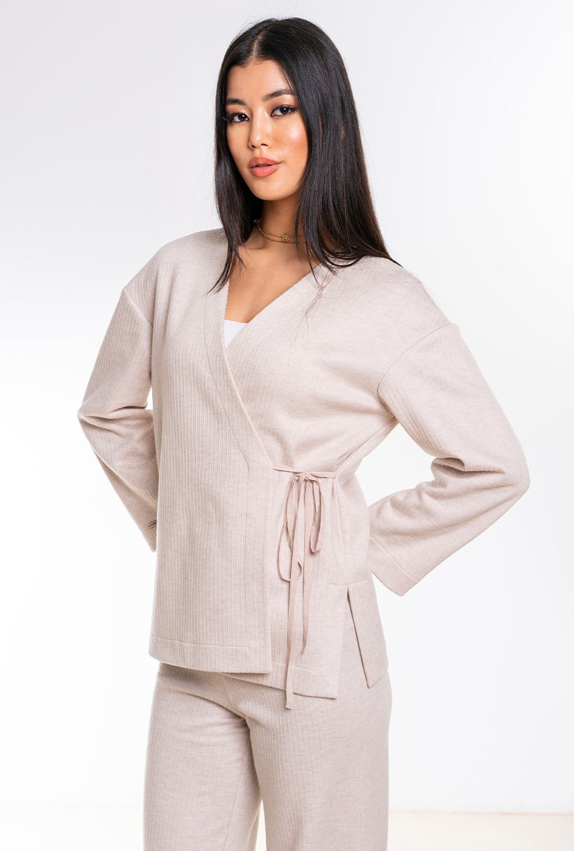 Bluza uni tricotata GIZEL, crem