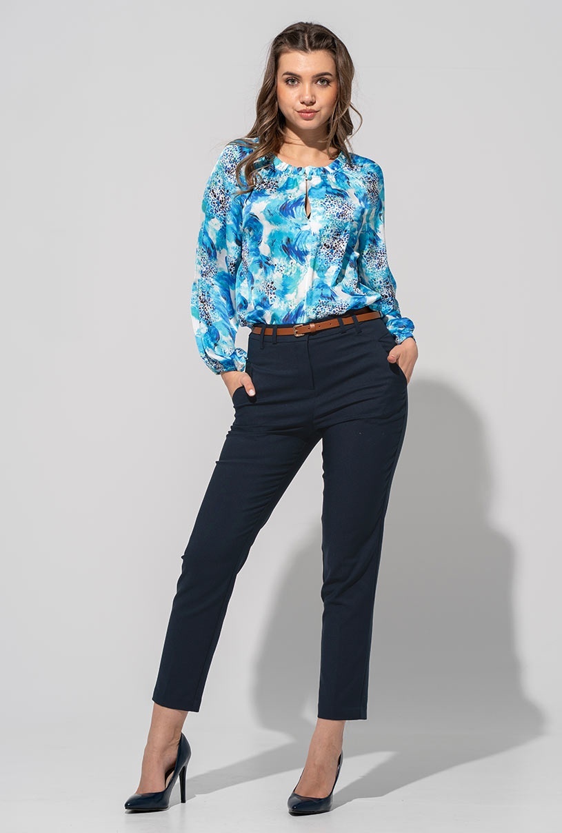 Pantaloni dama din tercot elastic TRIANA, Hermosa, b...