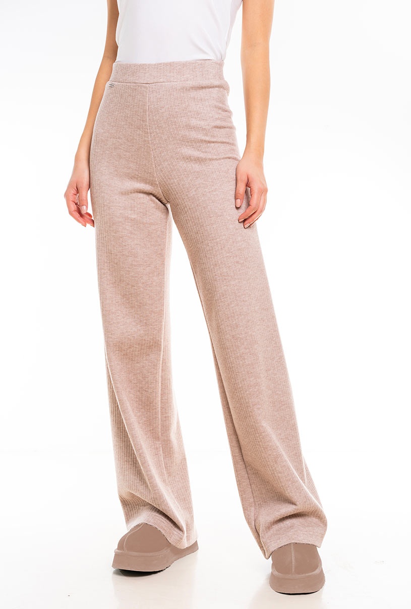 blugi vara 2026 - Pantaloni uni tricotati, ALANIA, bej