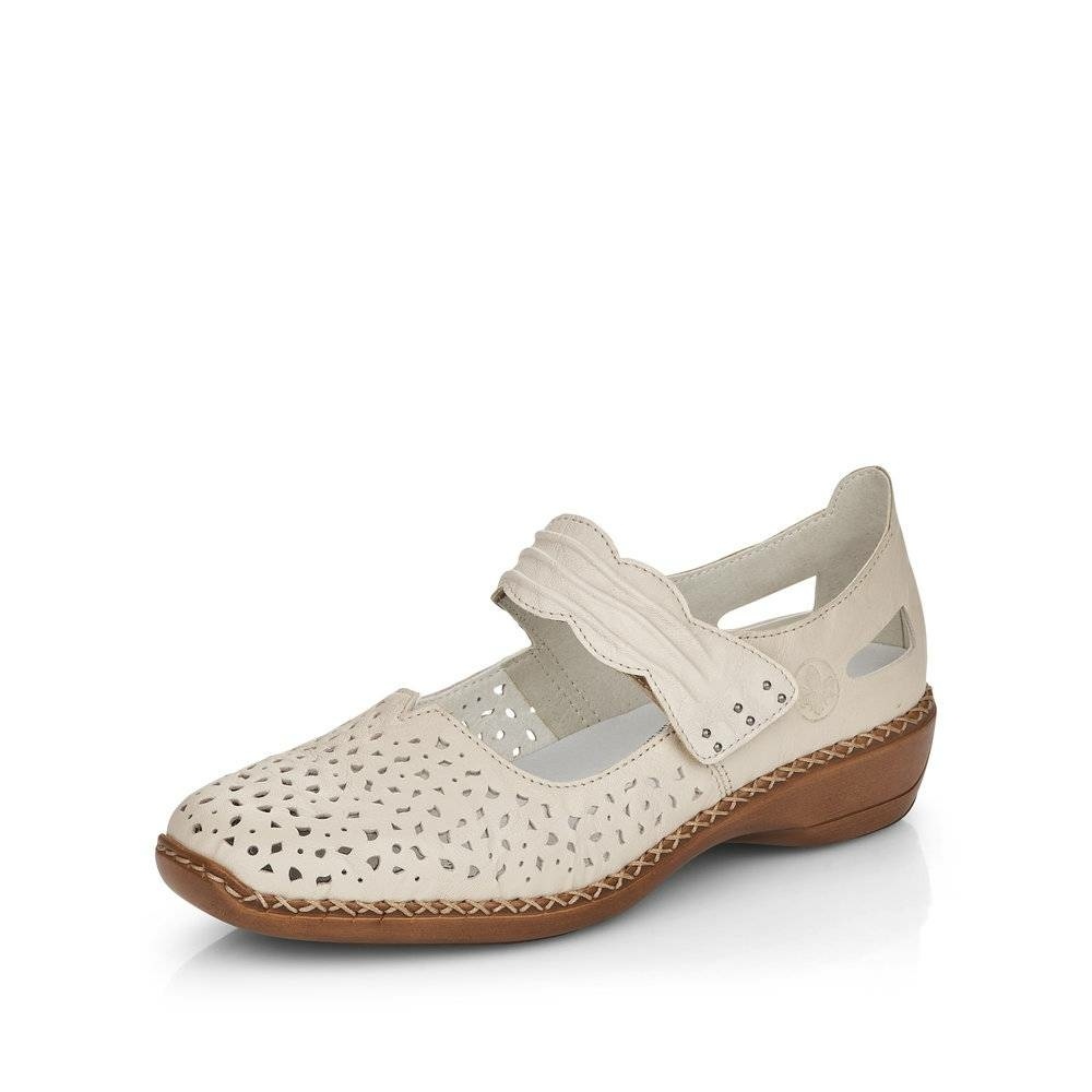 pantofi office dama comozi - Pantofi slip-on Rieker de damă cu model perforat 41399-60