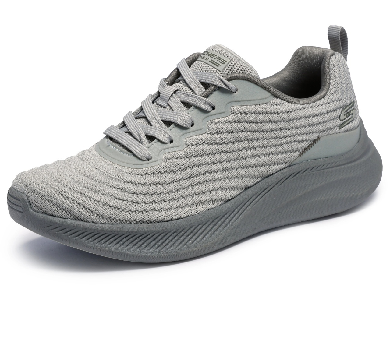 Pantofi sport damă Skechers gri cu Memory Foam Bobs Moda Flex Mello