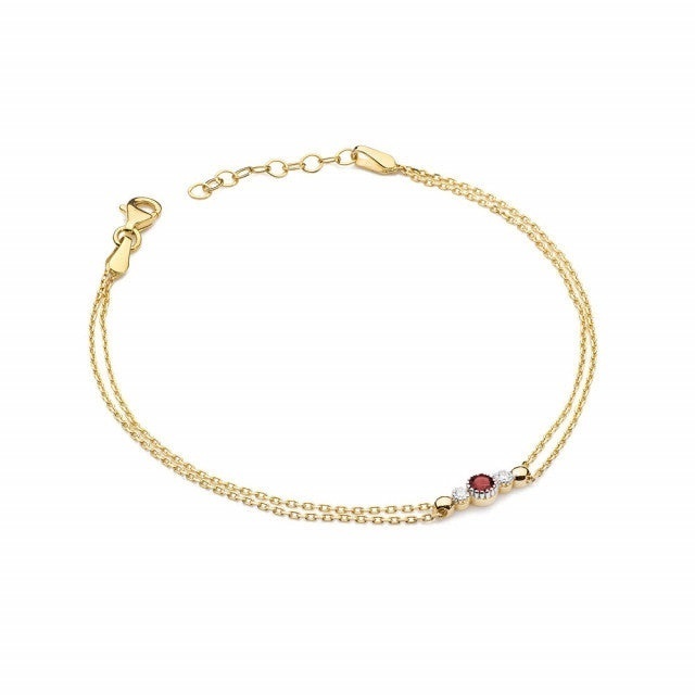 Bratara Aur 14K cu Rubin 0.15 ct si Diamante Naturale 0.03 ct