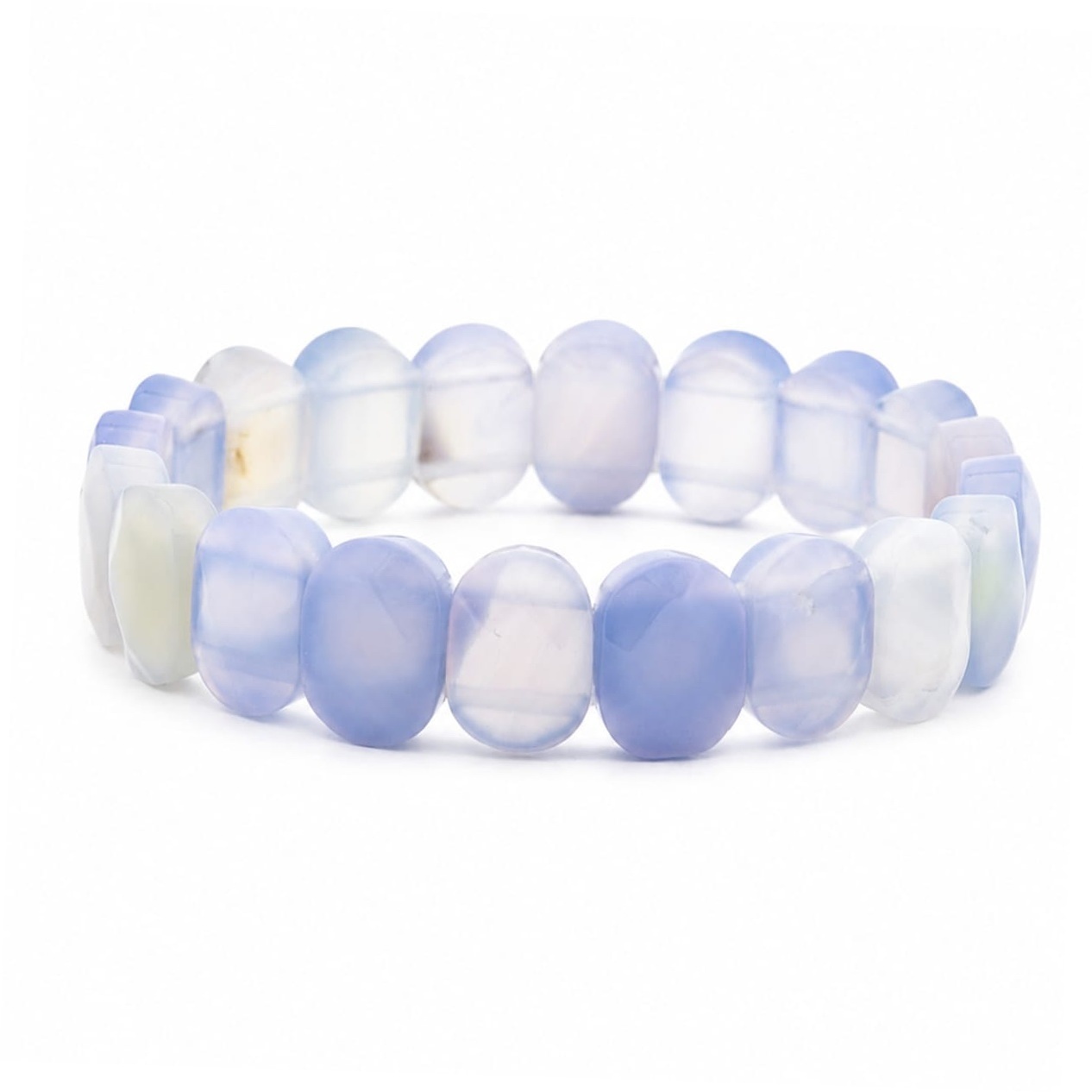 Brățară Elastică cu Agate Light Blue