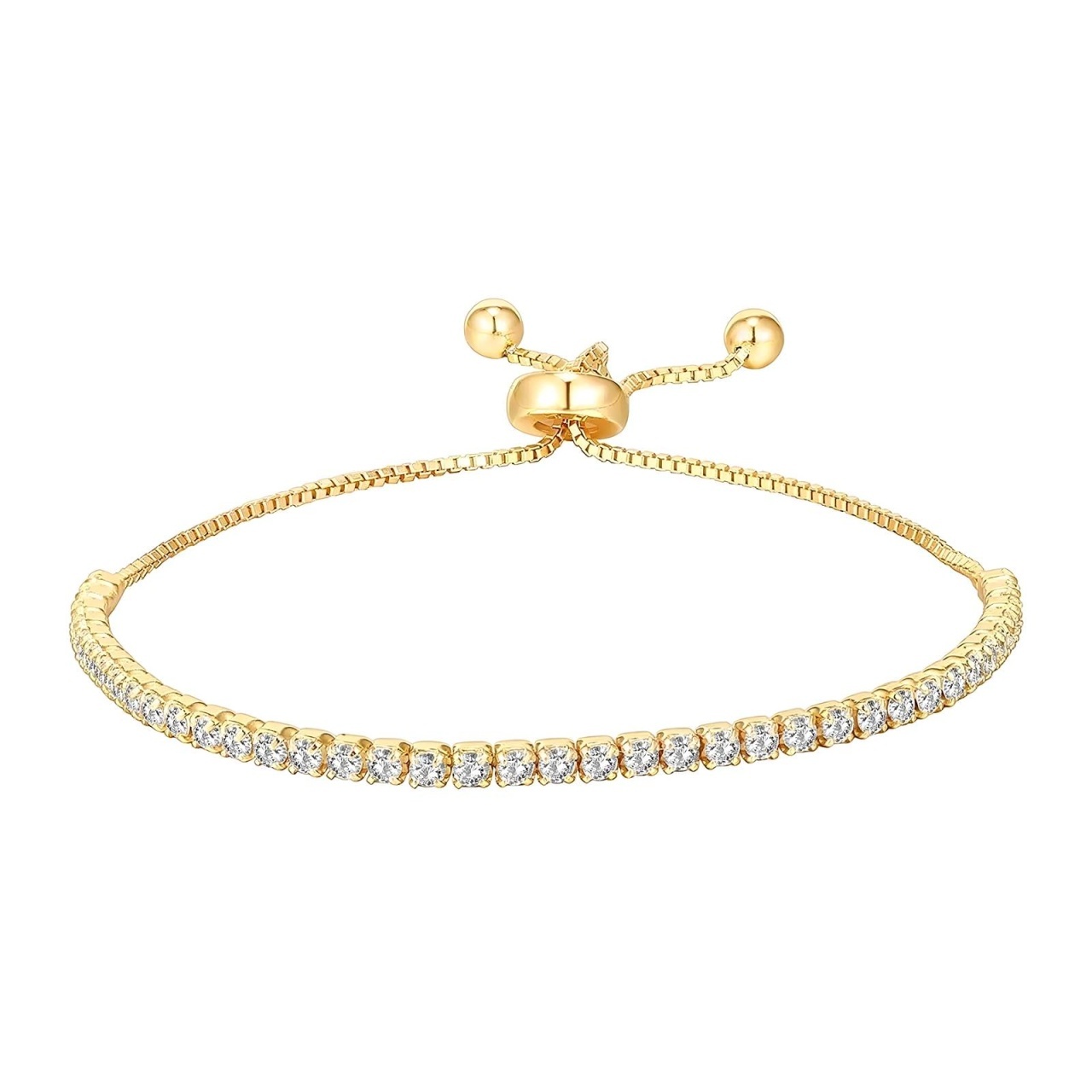Bratara Reglabila Tennis din Inox placata cu AUR 18K