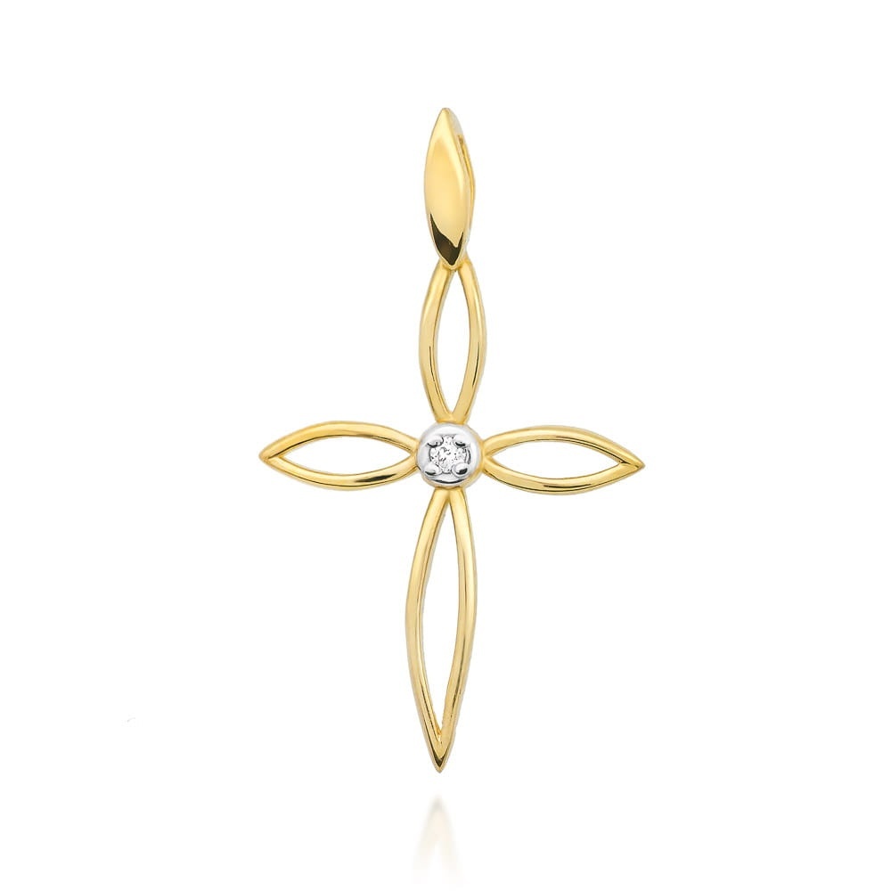 Cercei Aur 14K cu Diamant Natural 0.02 ct