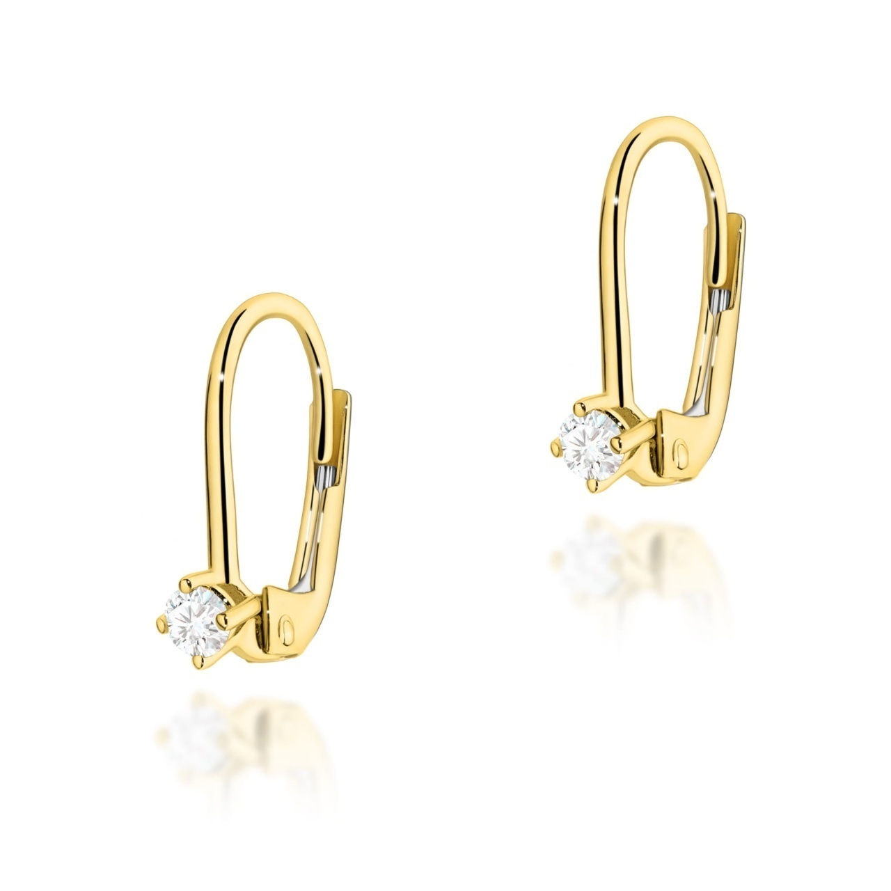 Cercei Aur 14K cu Diamant Natural 0.08 ct