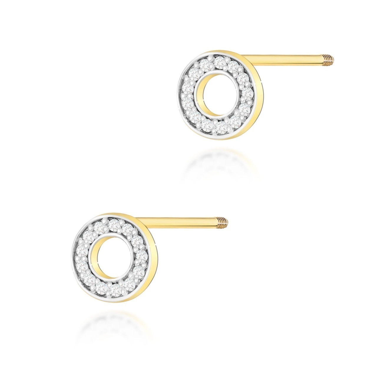 Cercei Aur 14K cu Diamante Naturale 0.13 ct Filet cu Protectie