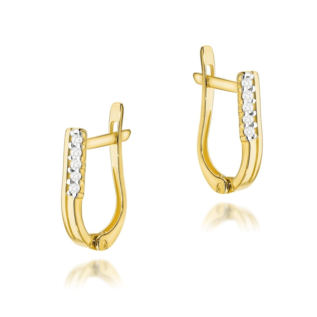 Cercei Aur 14K cu Diamante Naturale 0.15 ct
