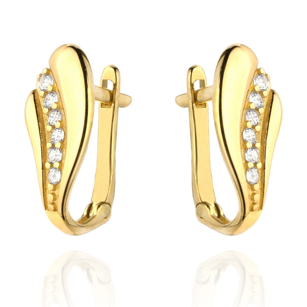 Cercei Aur 14k cu Zirconii Albe