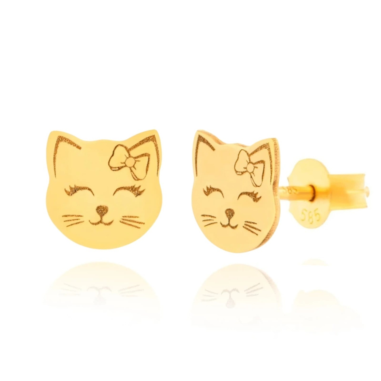 Cercei pentru copii - Pussycat din AUR 14K