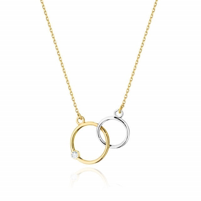 Colier Aur 14K cu Diamant Natural 0.01 ct