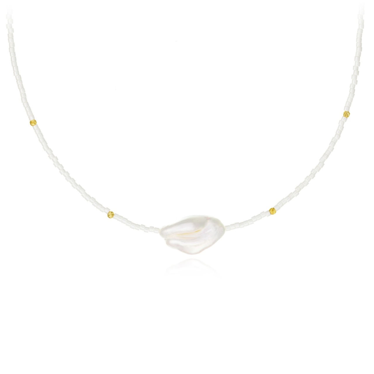 Colier Baroque Pearl cu Miyuki și AUR 14K