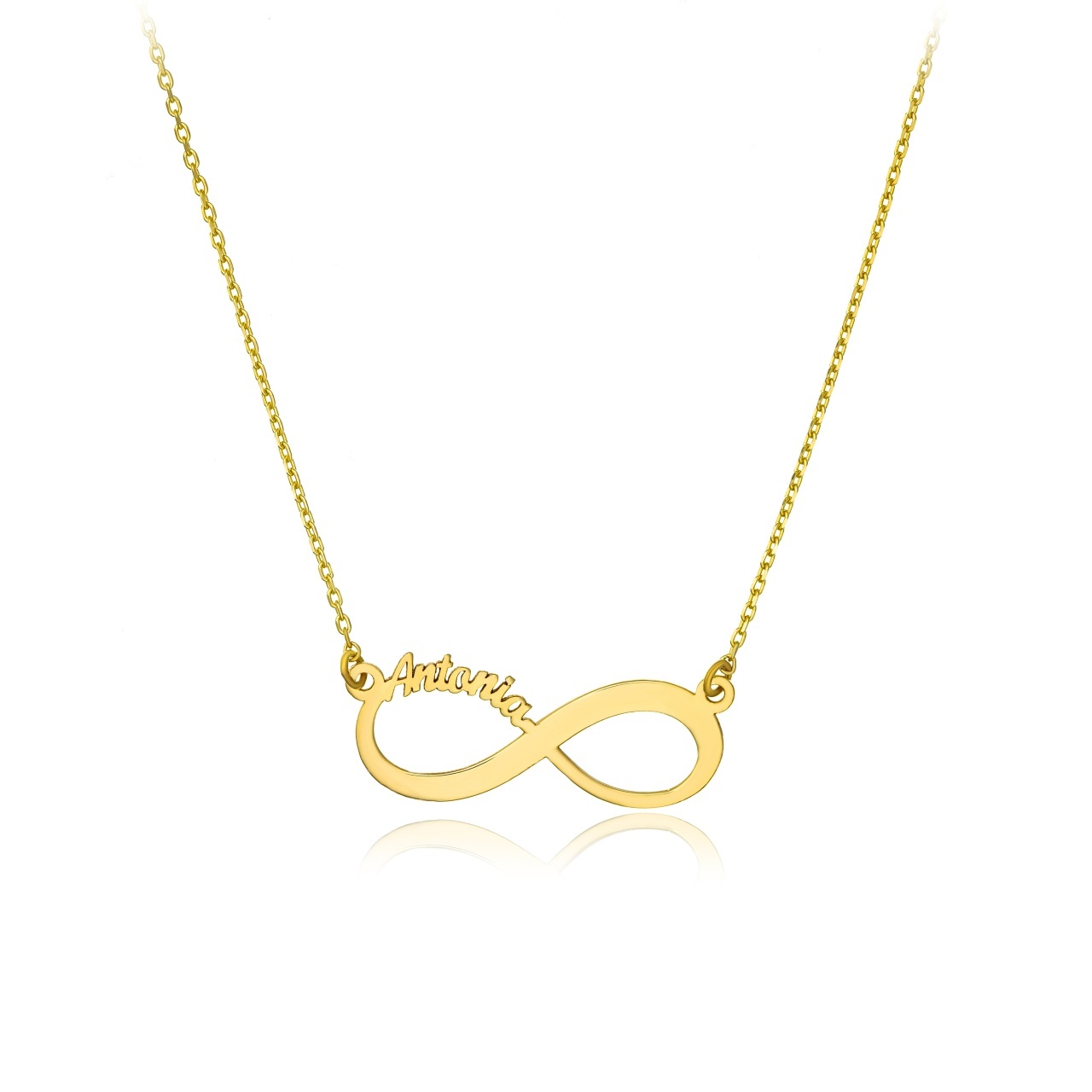 Colier din aur 14k cu infinit personalizat cu orice nume la comanda