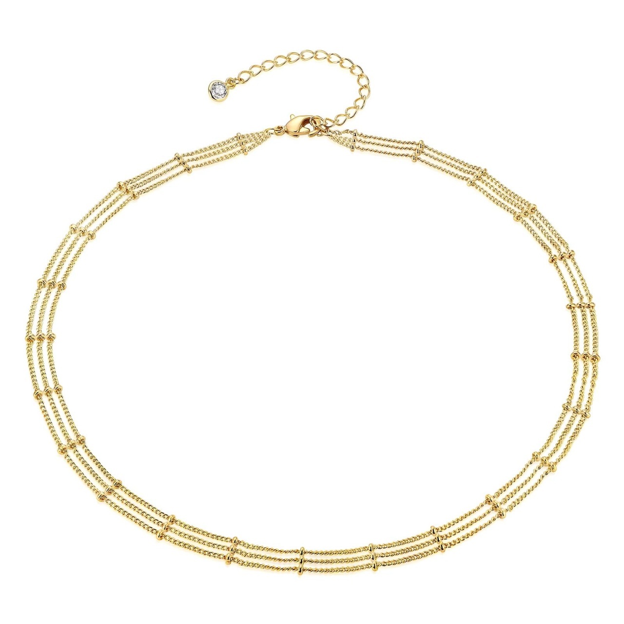 Colier Trio din inox placat cu aur 18K