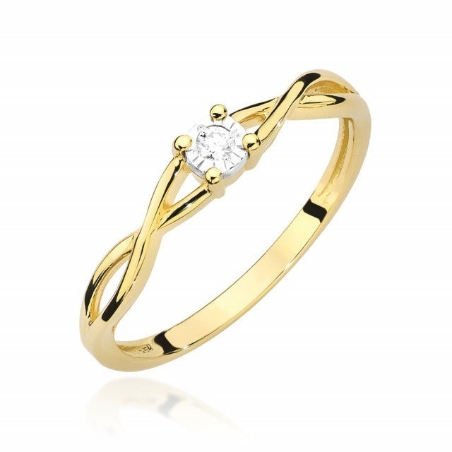 Inel Aur 14K cu Diamant Natural 0.03 ct