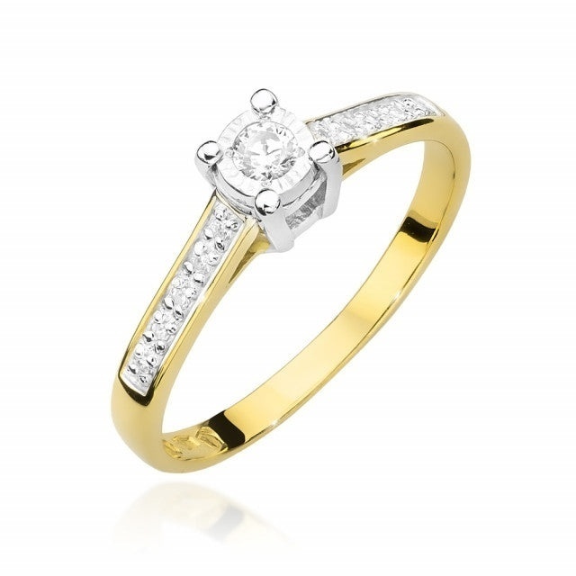 Inel Aur 14K cu Diamante Naturale 0.13 ct