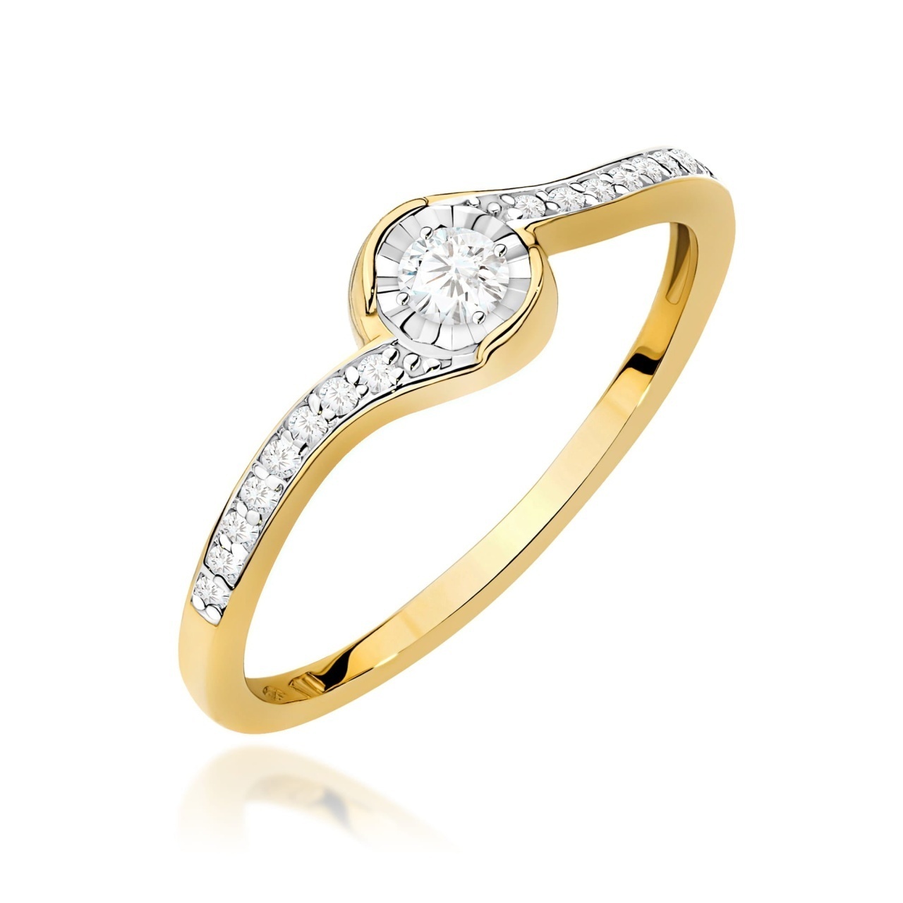 Inel Aur 14K cu Diamante Naturale 0.16 ct