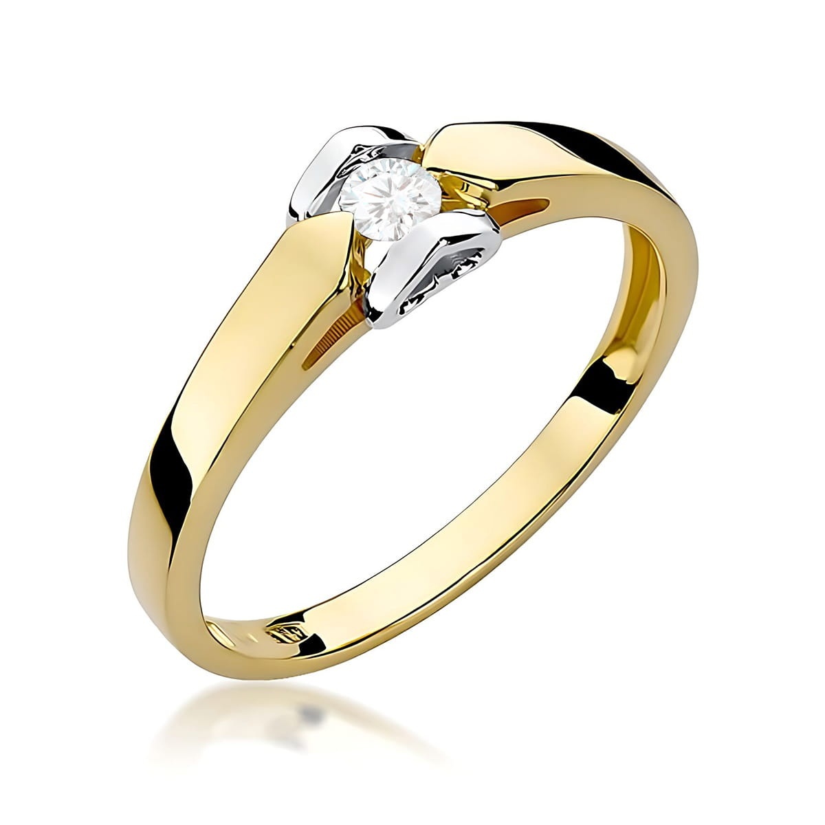 Inel Aur 9K cu Diamant Natural 0.04 ct