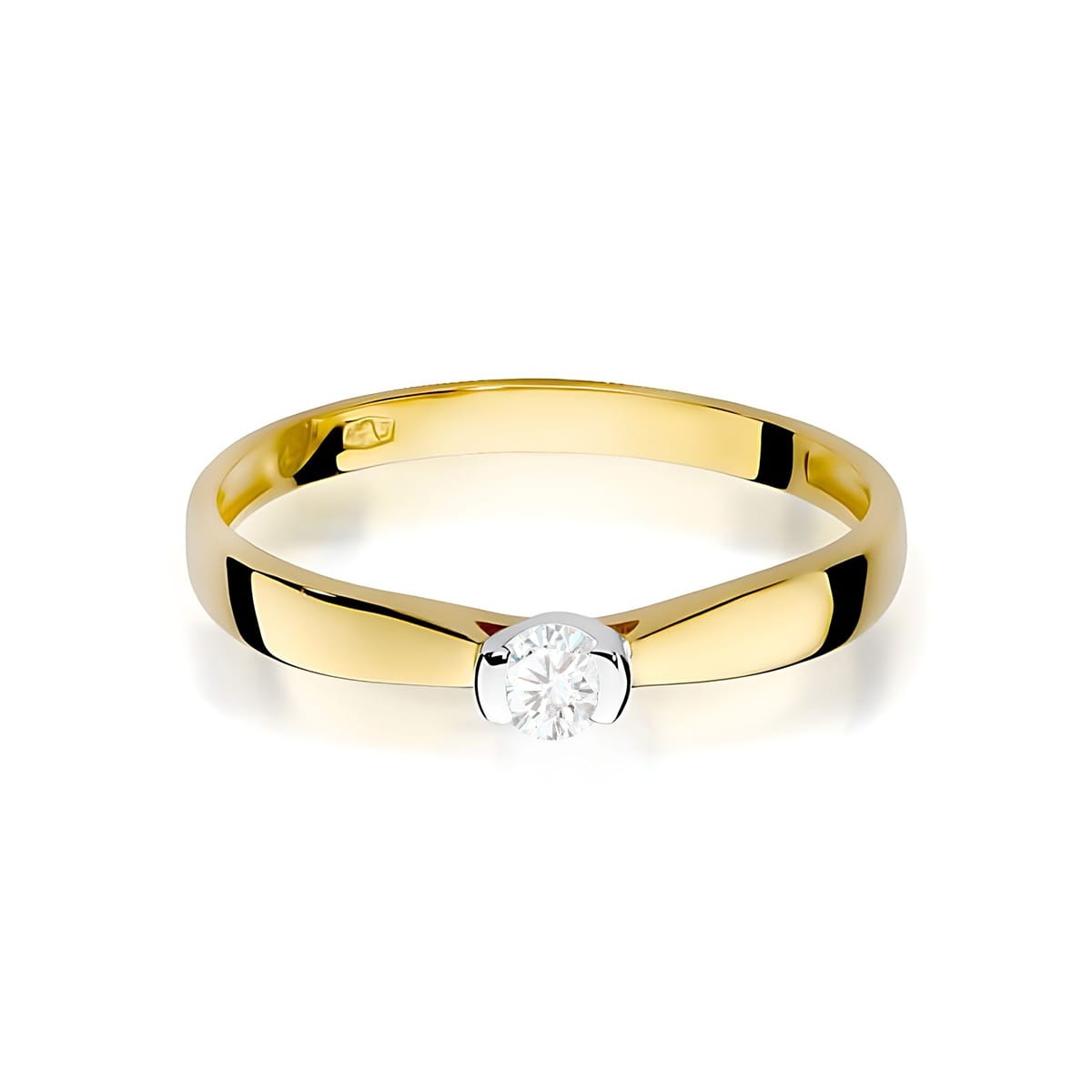 Inel Aur 9K cu Diamant Natural 0.10 ct