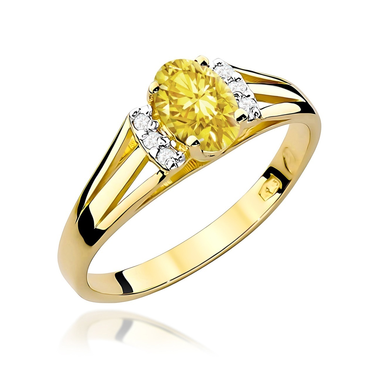 Inel Aur 9K cu Diamante de Laborator 0.55 ct