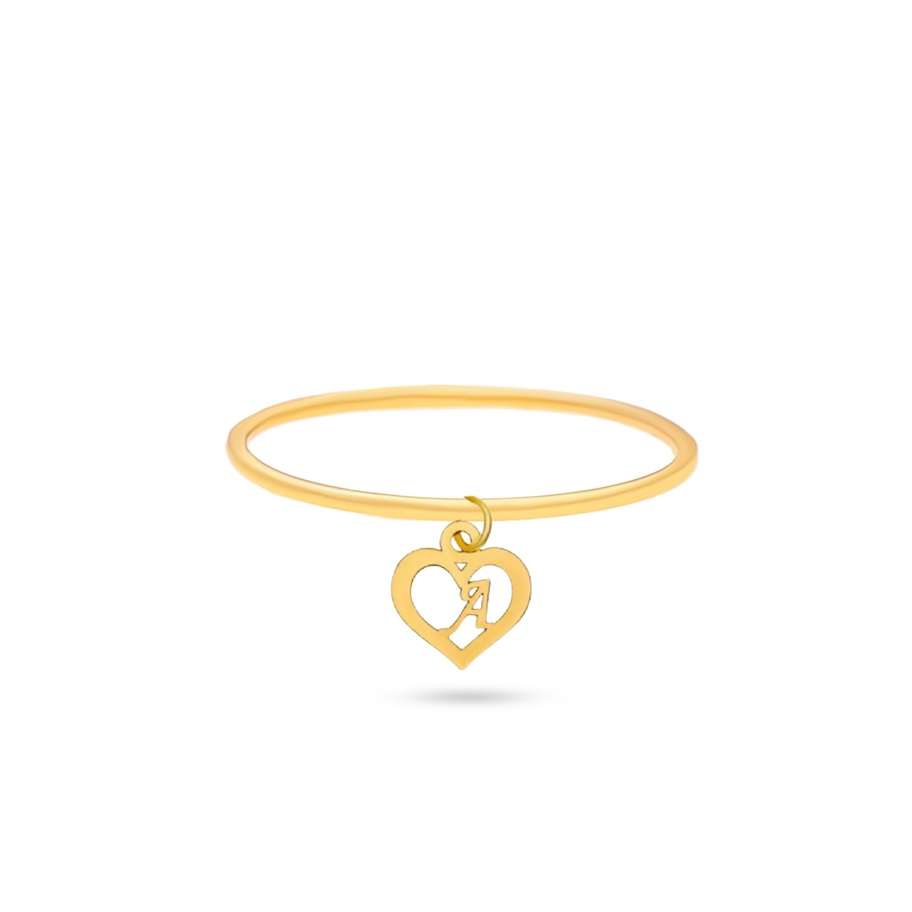 Inel Heart cu inițială AUR 14K