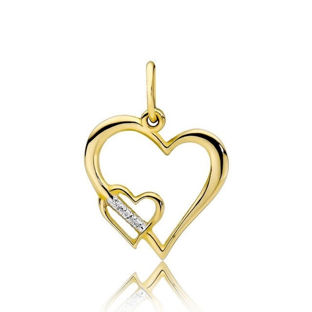 Pandantiv Aur 14K cu Diamante Naturale 0.01 ct