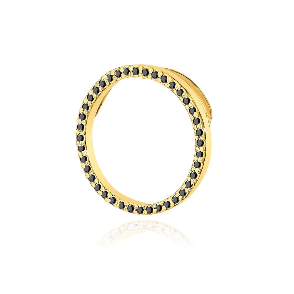 Pandantiv Aur 14K cu Diamante Naturale Negre 0.20 ct