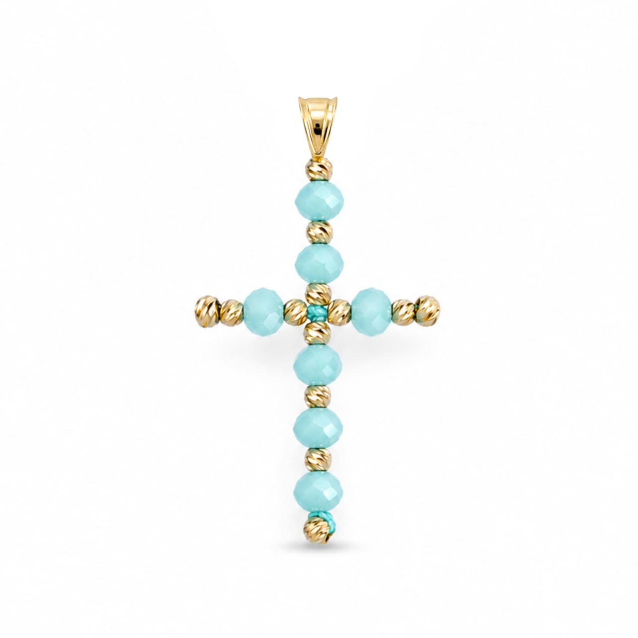 Pandantiv Cruce Sky Blue din AUR 14K