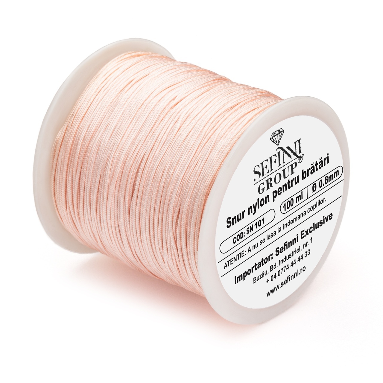 Rola snur 100m x 0.8mm - champagne rose