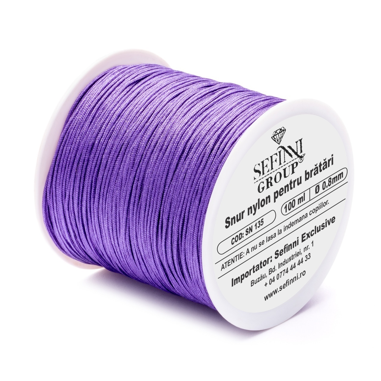 Rola snur 100m x 0.8mm - mov lila inchis