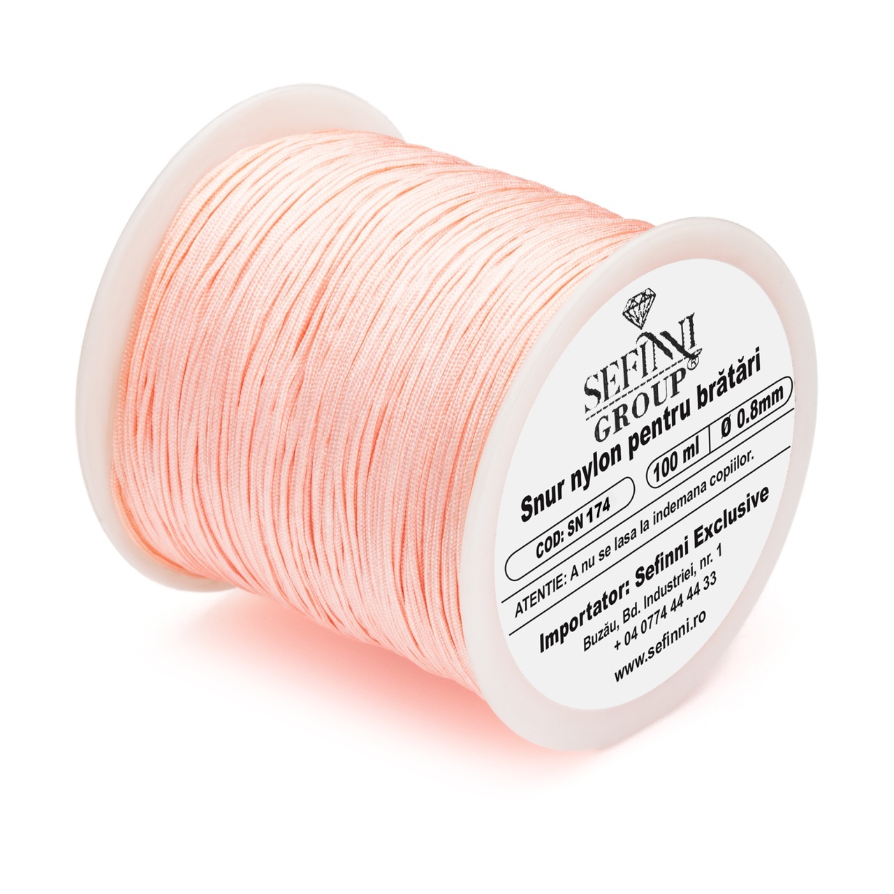 Rola snur 100m x 0.8mm - roz moonstone