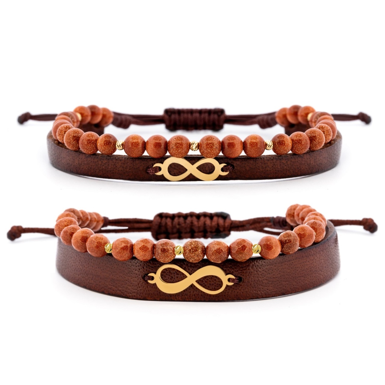 Set Infinitum pentru El & Ea din AUR 14K si Piele Naturală