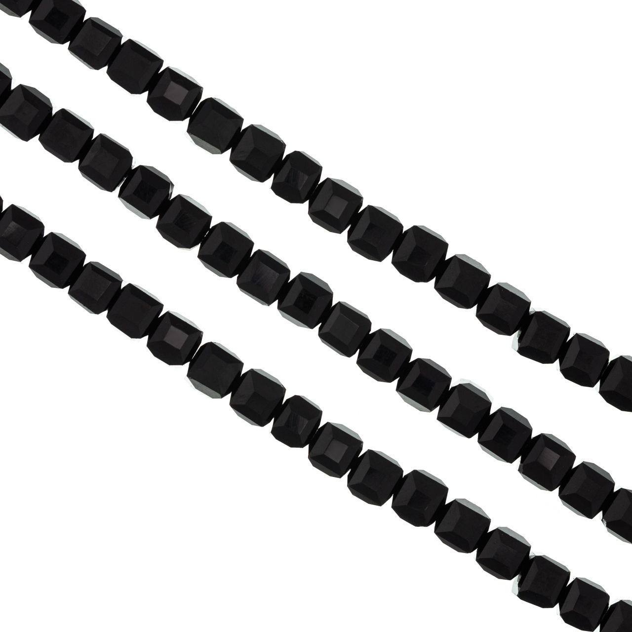 Sirag cristale cubice 6 mm - șirag aprox 100 bucăți - negru