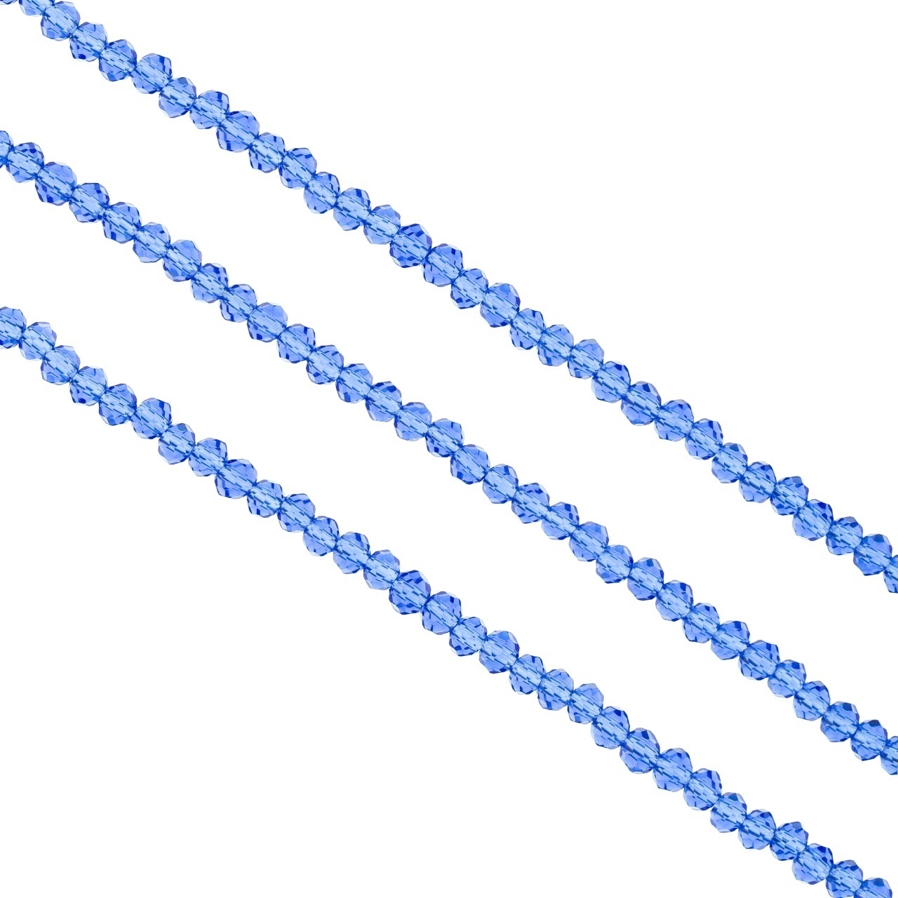 Șirag cristale rondele 3mm - Albastru marin transparent