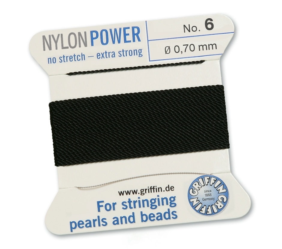 Ata pentru insirat Nylon Power 0.70mm - cu ac atasat - negru